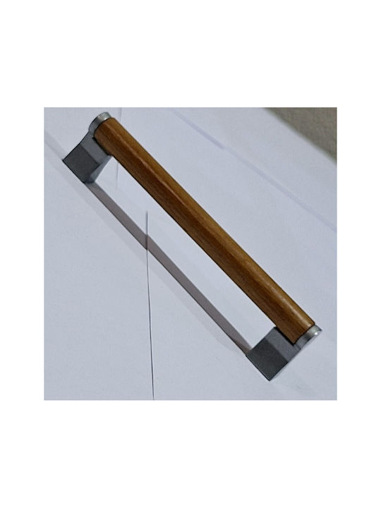 Wooden Italian Furniture Handle Eureka 11677-096-10c Size 9.6cm Zamak Wood