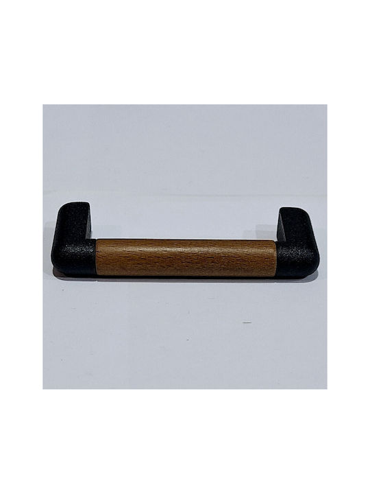 Italian Furniture Handle Eureka 11679-064-lef1 Black Matt Wood Size 6.4cm