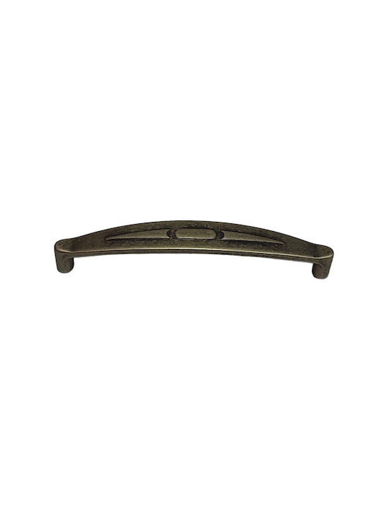 Italian Furniture Handle Eureka 9412-128-arg1 Aged Silver Size 12.8cm