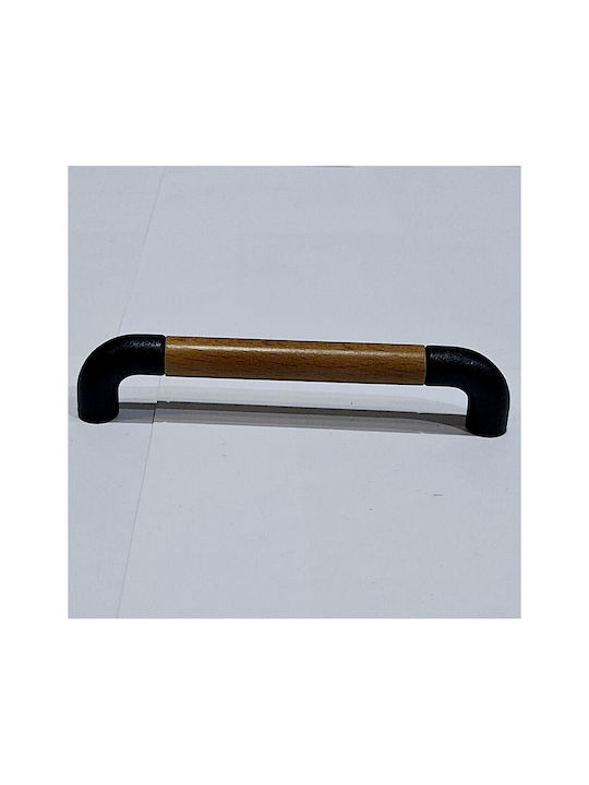 Italian Furniture Handle Eureka 11687-064-lef1 Black Matte Wood Size 6.4cm