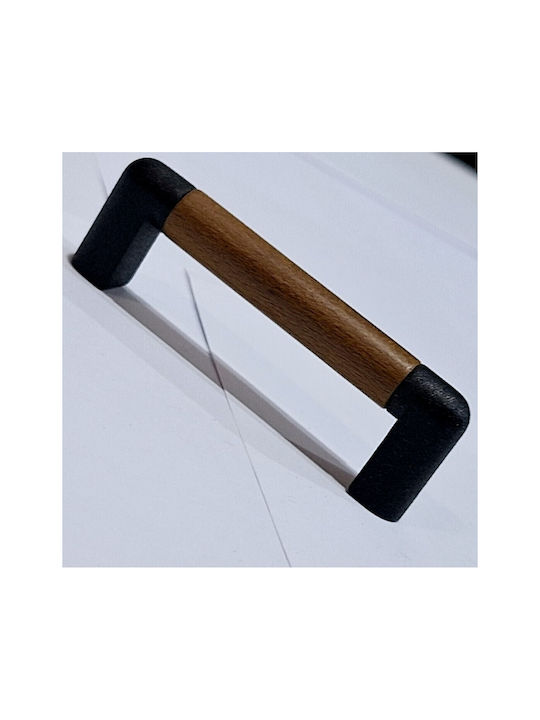 Italian Furniture Handle Eureka 11679-064-lef1 Black Matt Wood Size 6.4cm