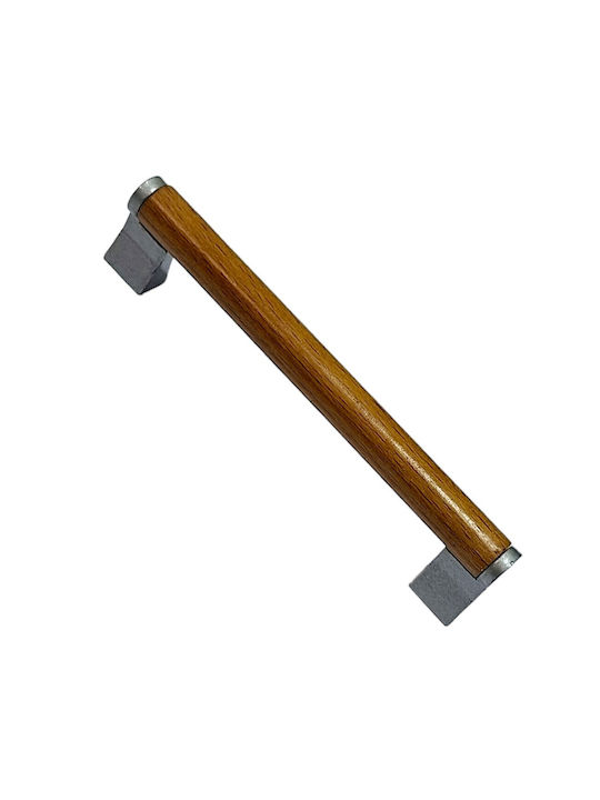 Wooden Italian Furniture Handle Eureka 11677-096-10c Size 9.6cm Zamak Wood