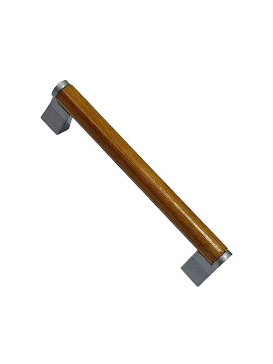 Wooden Italian Furniture Handle Eureka 11677-096-10c Size 9.6cm Zamak Wood