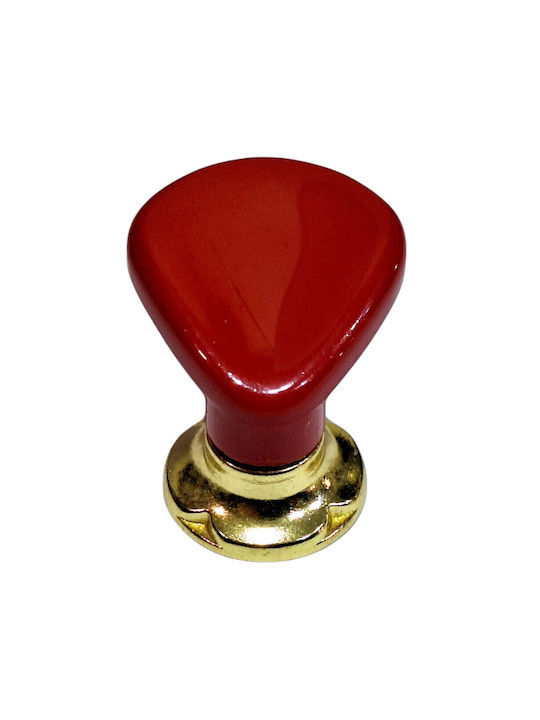 Italian Furniture Knob Acm 11422-000-ino1 Gold-Red Diameter 30