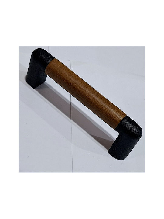 Italian Furniture Handle Eureka 11679-064-lef1 Black Matt Wood Size 6.4cm