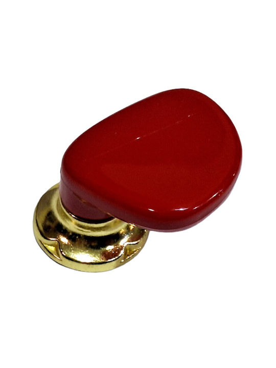 Italian Furniture Knob Acm 11422-000-ino1 Gold-Red Diameter 30