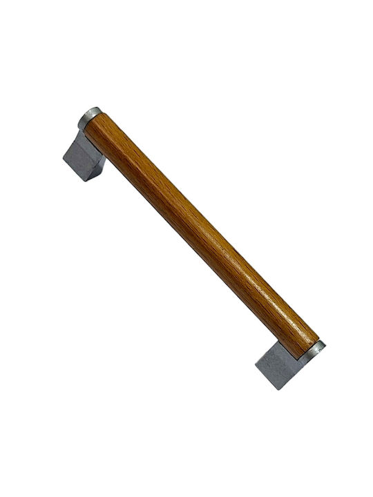 Wooden Italian Furniture Handle Eureka 11677-096-10c Size 9.6cm Zamak Wood