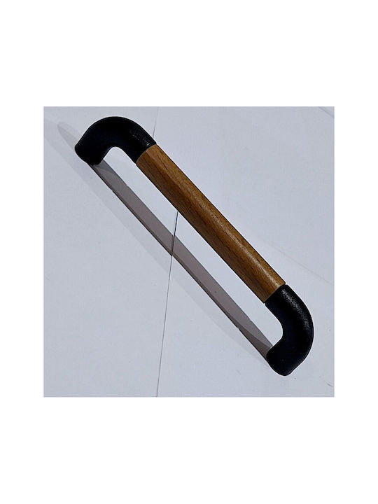 Italian Furniture Handle Eureka 11687-064-lef1 Black Matte Wood Size 6.4cm