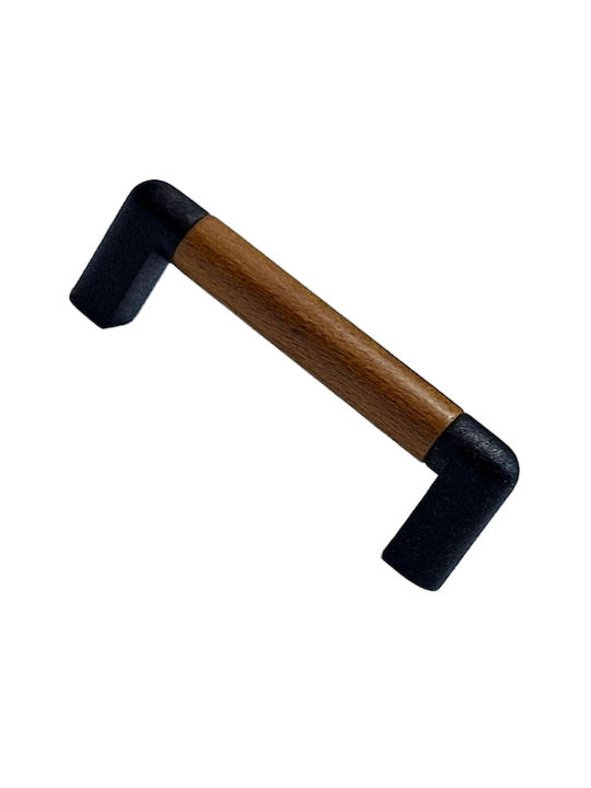 Italian Furniture Handle Eureka 11679-064-lef1 Black Matt Wood Size 6.4cm