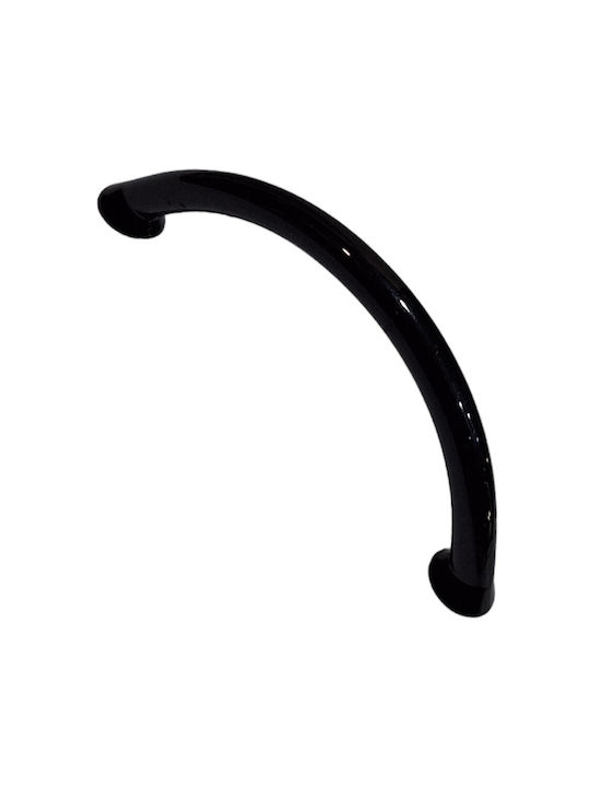 Italian Furniture Handle Eureka 11693-096-ino Black Glossy Size 9.6cm