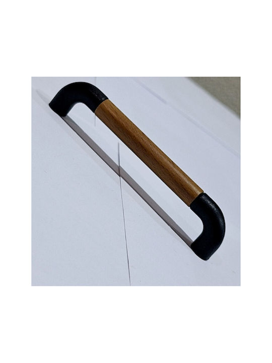 Italian Furniture Handle Eureka 11687-064-lef1 Black Matte Wood Size 6.4cm