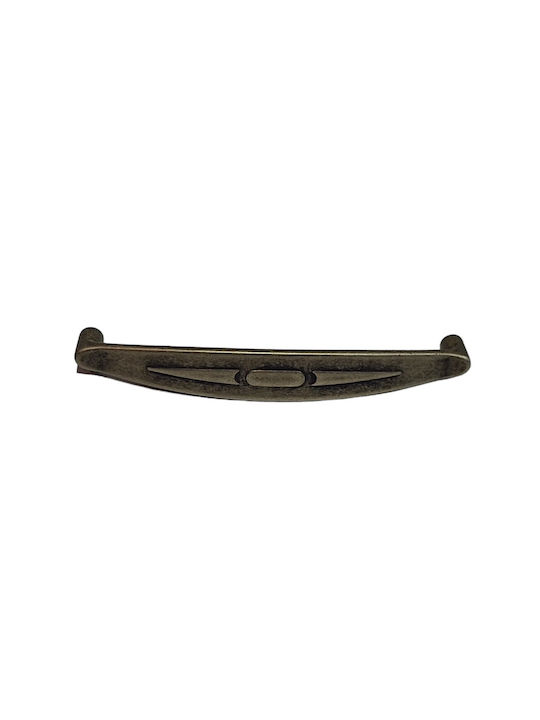 Italian Furniture Handle Eureka 9412-128-arg1 Aged Silver Size 12.8cm
