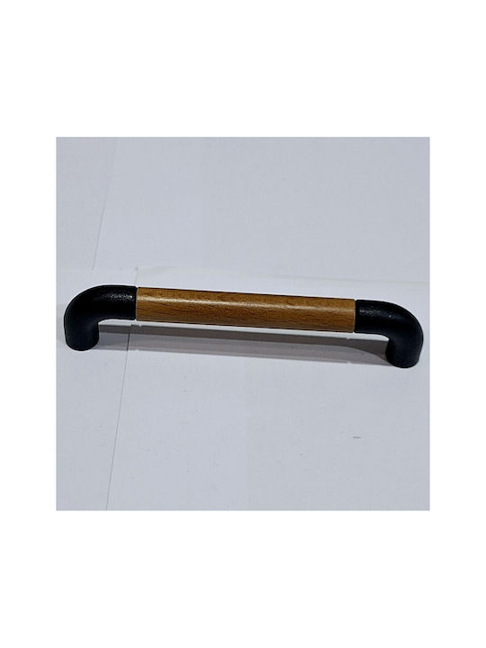 Italian Furniture Handle Eureka 11687-064-lef1 Black Matte Wood Size 6.4cm