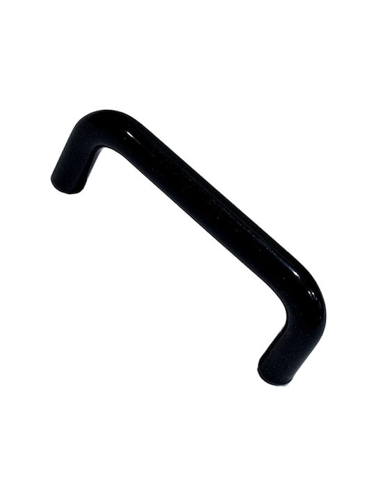 Italian Furniture Handle Eureka 11692-096-ino Black Matte Size 9.6cm