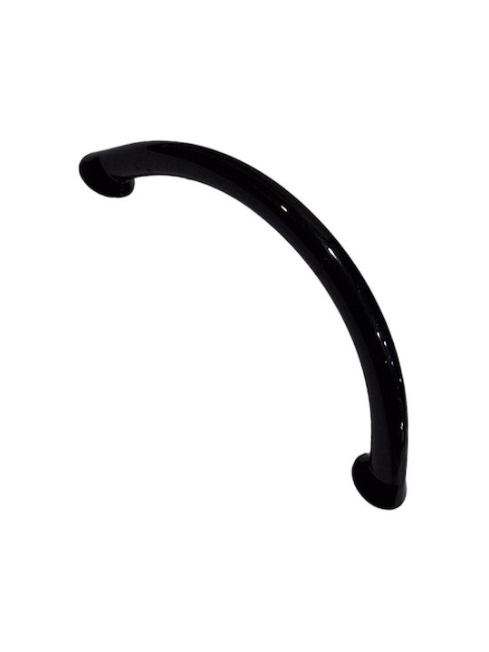 Italian Furniture Handle Eureka 11693-096-ino Black Glossy Size 9.6cm