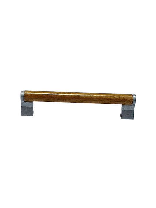 Wooden Italian Furniture Handle Eureka 11677-096-10c Size 9.6cm Zamak Wood