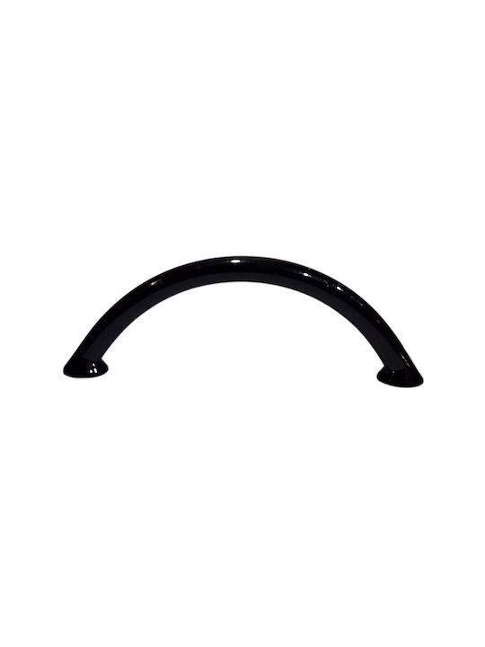 Italian Furniture Handle Eureka 11693-096-ino Black Glossy Size 9.6cm
