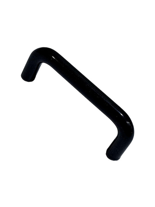 Italian Furniture Handle Eureka 11692-096-ino Black Matte Size 9.6cm