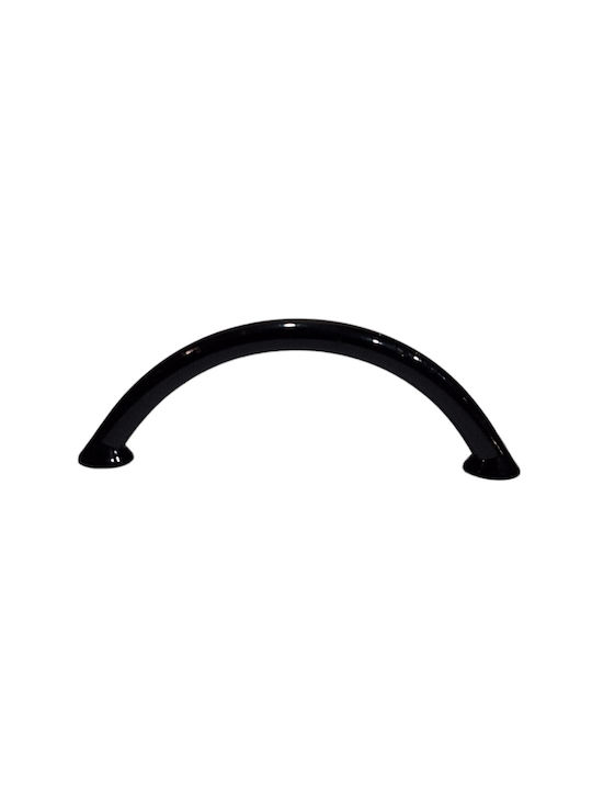 Italian Furniture Handle Eureka 11693-096-ino Black Glossy Size 9.6cm