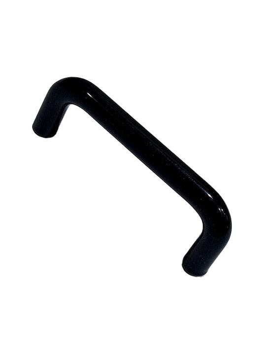 Italian Furniture Handle Eureka 11692-096-ino Black Matte Size 9.6cm