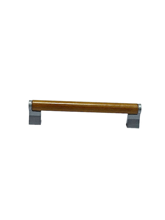 Wooden Italian Furniture Handle Eureka 11678-128-10c Size 12.8cm Zamak Wood
