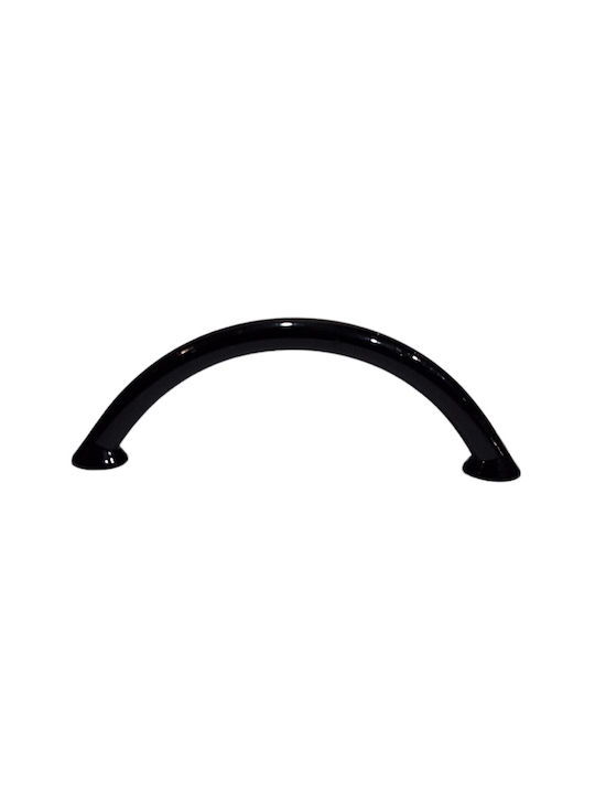 Italian Furniture Handle Eureka 11693-096-ino Black Glossy Size 9.6cm