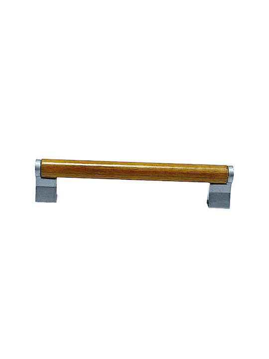 Wooden Italian Furniture Handle Eureka 11677-096-10c Size 9.6cm Zamak Wood