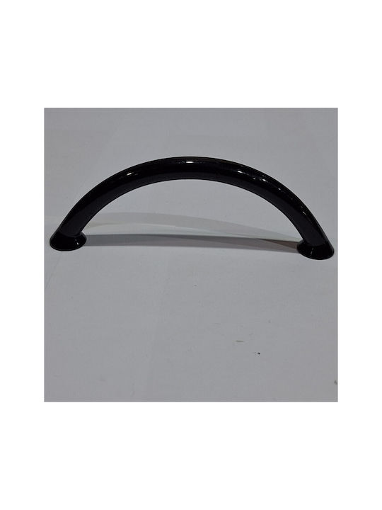 Italian Furniture Handle Eureka 11693-096-ino Black Glossy Size 9.6cm