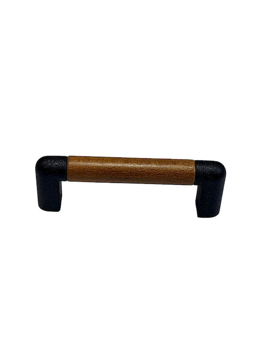 Italian Furniture Handle Eureka 11679-064-lef1 Black Matt Wood Size 6.4cm