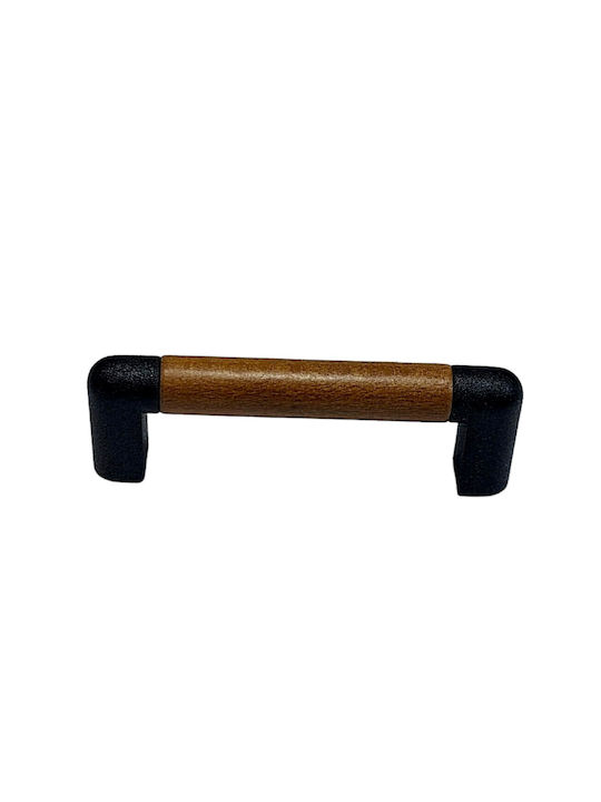 Italian Furniture Handle Eureka 11679-064-lef1 Black Matt Wood Size 6.4cm