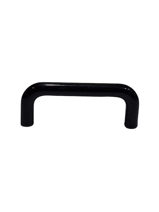 Italian Furniture Handle Eureka 11692-096-ino Black Matte Size 9.6cm