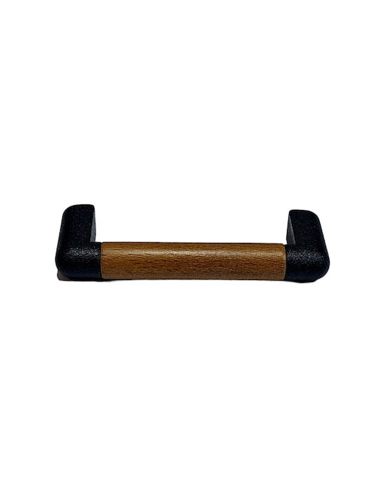 Italian Furniture Handle Eureka 11679-064-lef1 Black Matt Wood Size 6.4cm