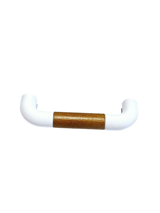 Italian Furniture Handle Eureka 11685-096-lef1 White Wooden Size 9.6cm