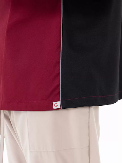 Giblor's Mantel Koch Burgundisch mit Kurzärmelig