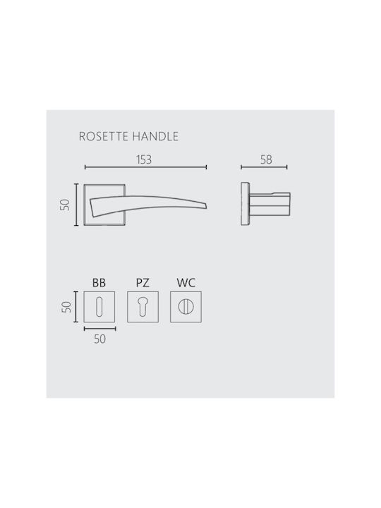 Door Lever Zogometal 386 Rosette Zamak Chrome Glossy Front Door Left Piece