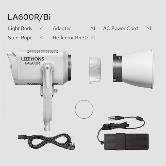 Godox Litemons La600bi – 600w Cob Led Light Bi-color 2800-6500k Bowens Mount