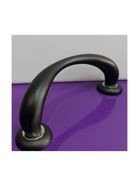 Italian Brass Front Door Handle Mariani 4247-180-mab1 Black Matte Size 18.0cm