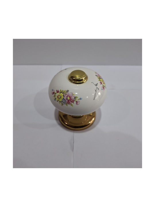 Italian Porcelain Front Door Knob Mandelli 10552-oro1 24k Gold Plated Dimensions 67×67×72 Mm