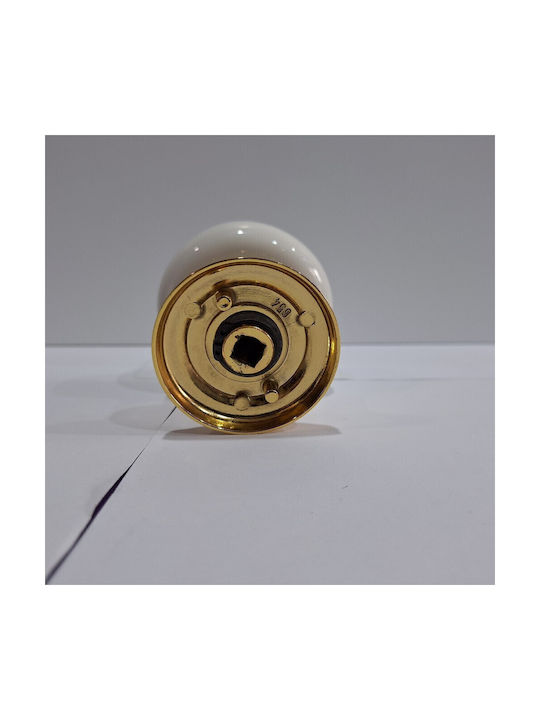 Italian Porcelain Front Door Knob Mandelli 10553-oro1 24k Gold Plated Dimensions 67 × 67 × 72 Mm