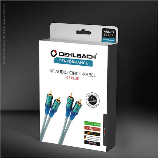 Oehlbach Кабел 2x RCA male - 2x RCA female 1.5м D1C92024