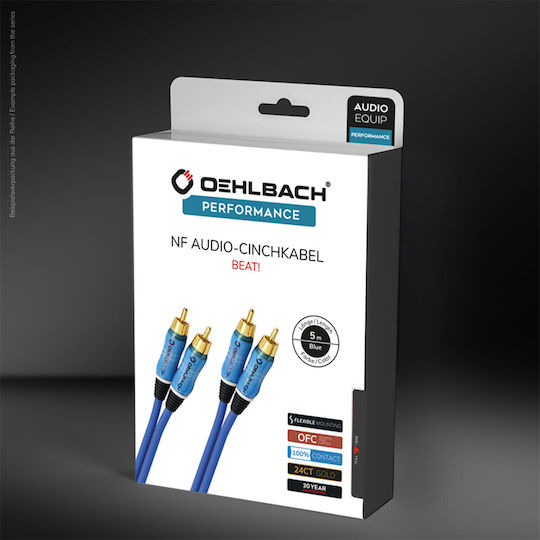 Oehlbach Audio Кабел 2x RCA мъжки - 2x RCA женски 3м