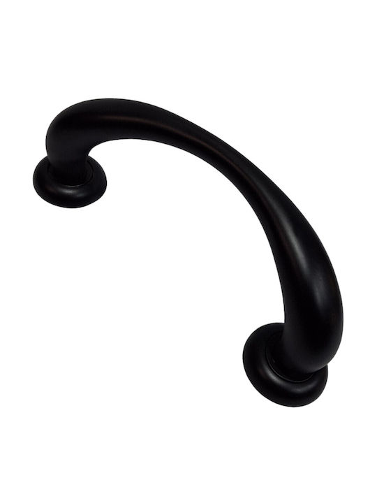 Italian Brass Front Door Handle Mariani 4247-180-mab1 Black Matte Size 18.0cm