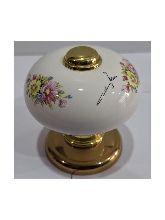 Italian Porcelain Front Door Knob Mandelli 10552-oro1 24k Gold Plated Dimensions 67×67×72 Mm