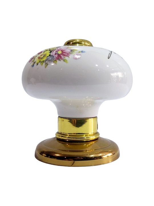 Italian Porcelain Front Door Knob Mandelli 10552-oro1 24k Gold Plated Dimensions 67×67×72 Mm