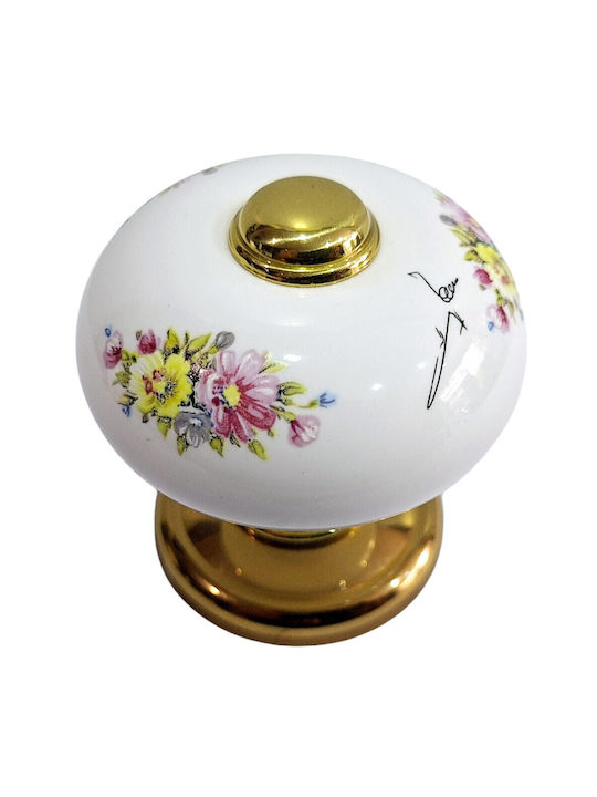 Italian Porcelain Front Door Knob Mandelli 10552-oro1 24k Gold Plated Dimensions 67×67×72 Mm