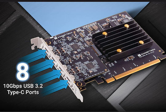 Sonnet Card de control PCIe cu 8 porturi USB 2.0 / USB 3.0 / USB 3.1 / USB 3.2 Allegro Pro ()