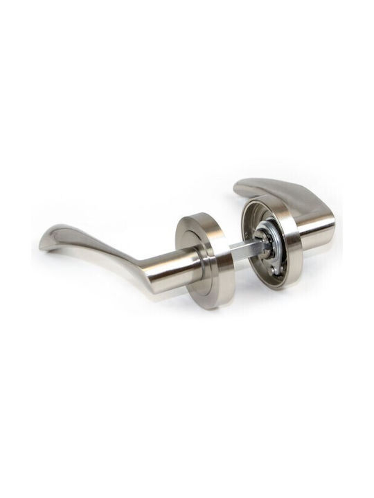 Door Handle Rosette Finetto Art.801156 127x50mm Satin Inox Left Front Door 243-801a145bsn-Left Front Door