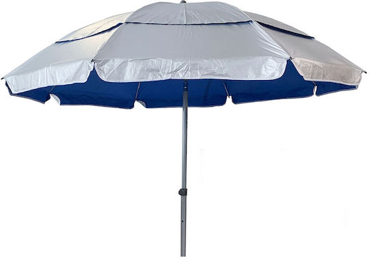 Nattera Faltbarer Strandsonnenschirm mit Durchmesser 2m UV-Schutz und Strand Sonnenschirm Blau