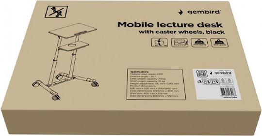 Gembird Mobile Lecture Desk Caster Wheels Black