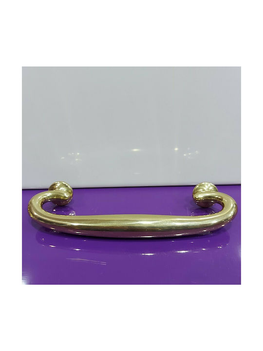 Italienischer Messing-Türgriff Valli&valli 4915-oro1 Gold Hochglanz Größe 17,0cm